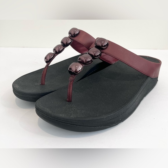 Fitflop Rola Leather Wedge Women’s Sandals Shoes Size 9 - Picture 2 of 11